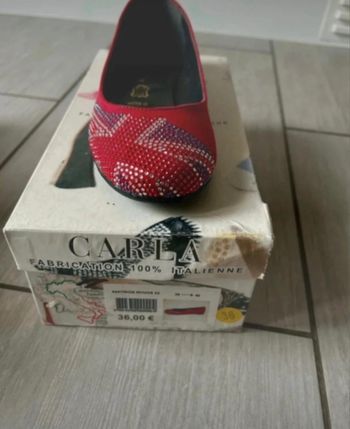 Ballerines rouges - cuir - pointure 36 - Carla - cuir - neuves