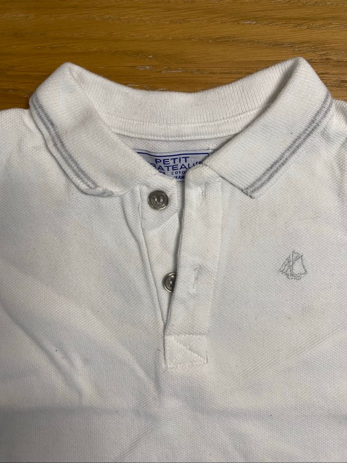 Petit Bateau Polo blanc Taille 12 mois - photo numéro 4