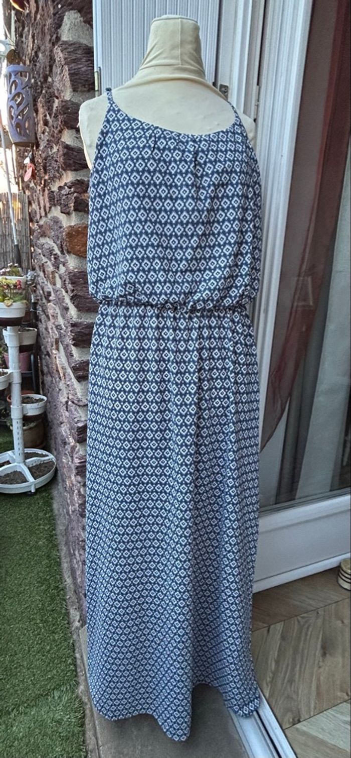 👗 Robe Longue d'Été ONLY – Imprimé Ethnique Bleu & Blanc - photo numéro 5