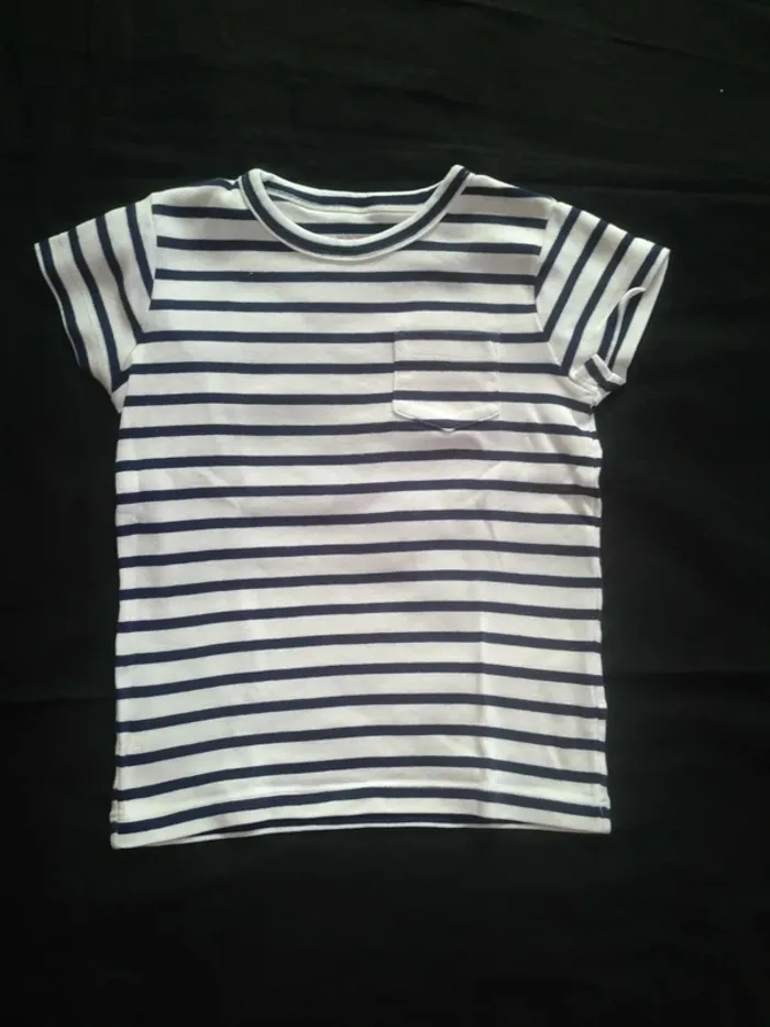 Tee shirt Marinière Fille Manche Courte 6 ans