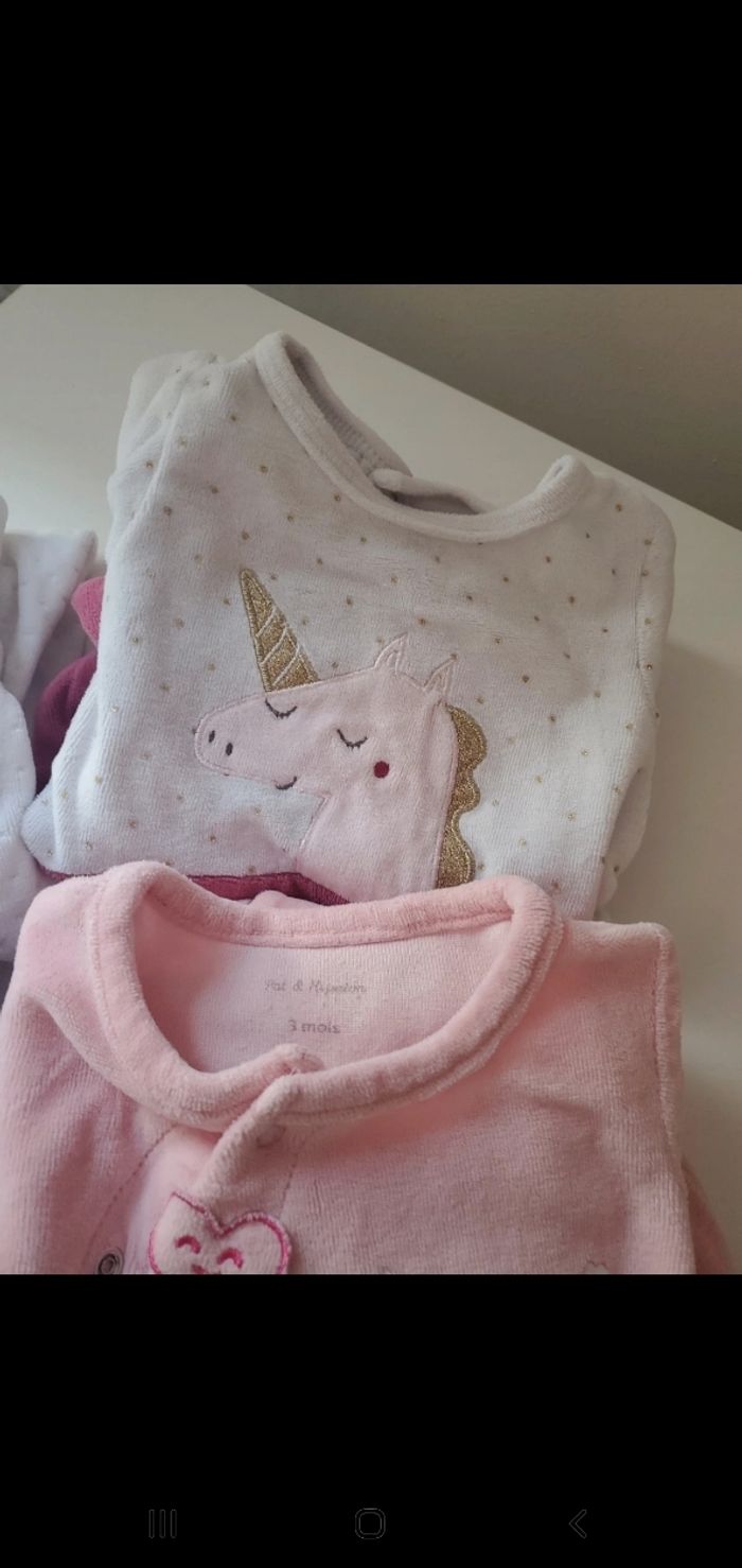 Lot pyjamas fille 3 mois - photo numéro 5