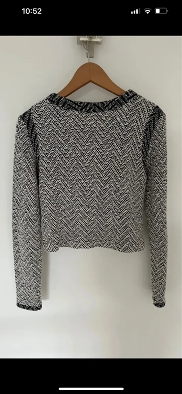 Veste Tweed courte noire et blanche - photo numéro 2