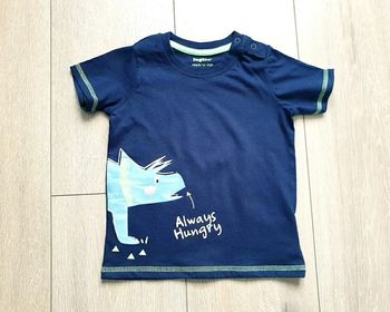 Maillot manche courte bleu. Garçon 2 ans. Marque Lupilu
