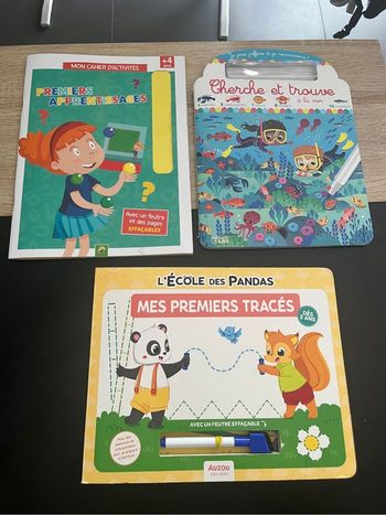 Lot de 3 livres d’activités effaçable enfant