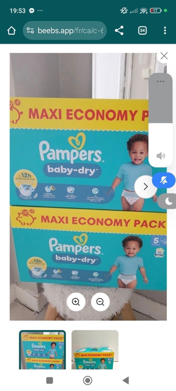Couche Pampers taille 5