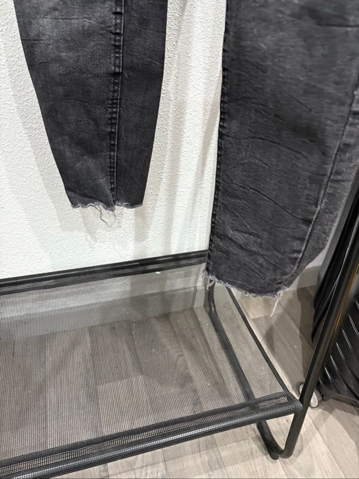 Jean skinny noir effet délavé en coton Camaïeu - Taille 40 - photo numéro 7