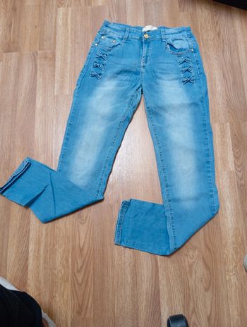 Jeans bleu Marshall 14 ans avec noeuds papillons