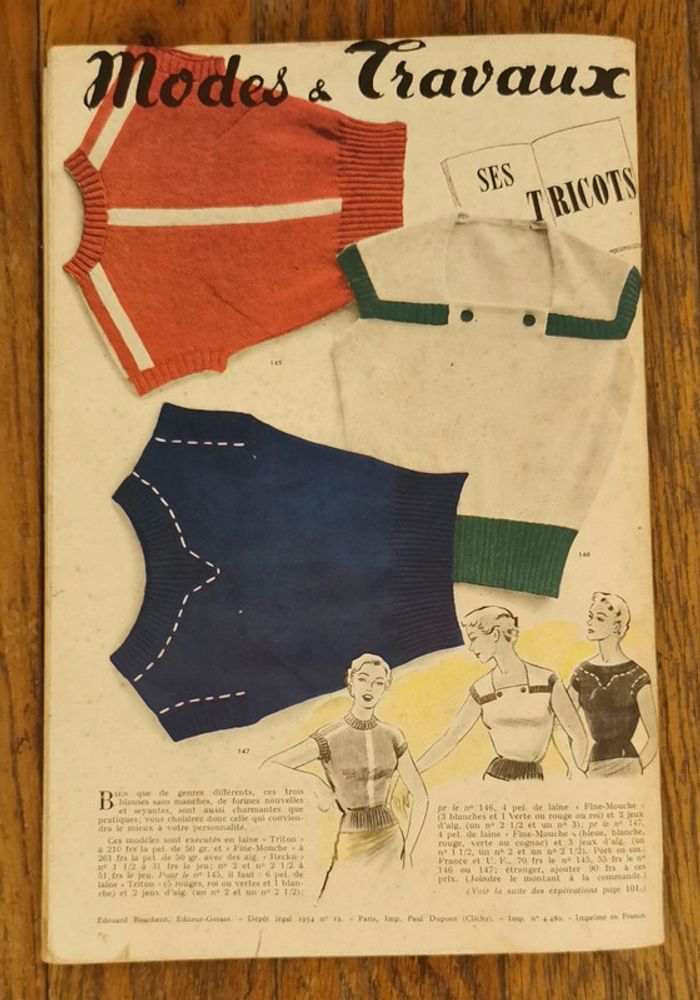 Ancien magazine modes et travaux 1954 vintage - photo numéro 19
