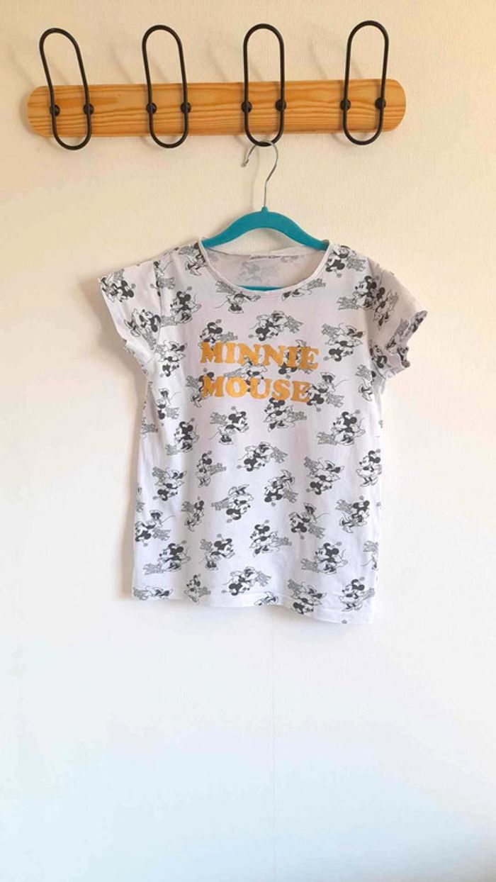 Tee-shirt blanc manches courtes Minnie 10 ans