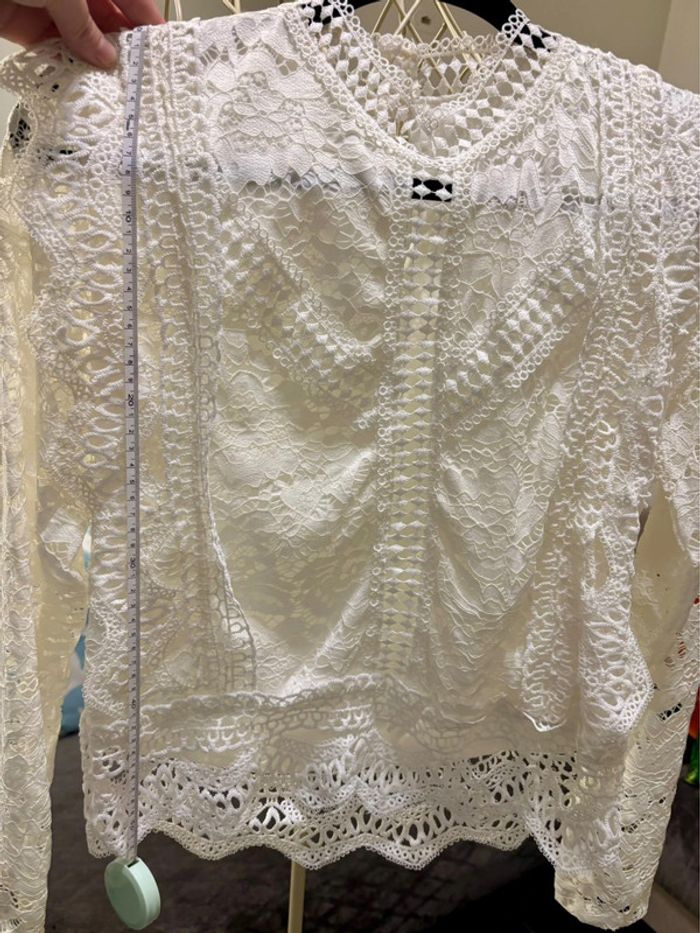 Chemisier blouse broderies dentelle TU neuf - photo numéro 8