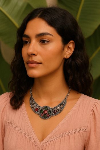 Collier avec pierres - neuf