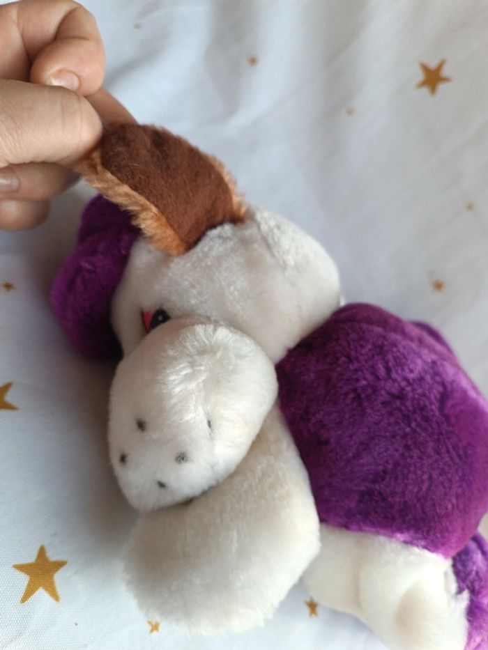 Peluche plush teddy doudou chien dog doggy violet parme casquette chapeau cap cp c.p c p playmaker - photo numéro 15