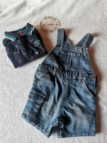 Ensemble bébé garçon 18mois salopette et polo Z grain de blé , tissaia tbe