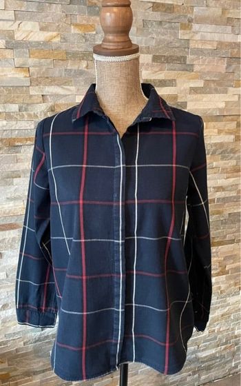 Chemise à carreaux bleue marine Kiabi taille M