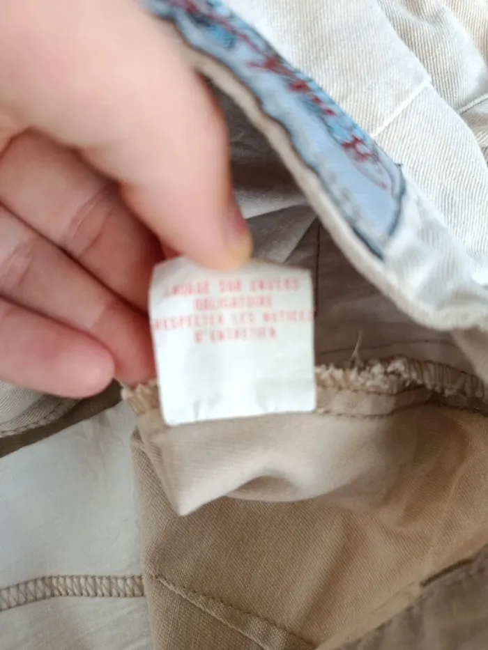 Short court taille en coton beige vintage Authentic Routes taille 34 - photo numéro 7