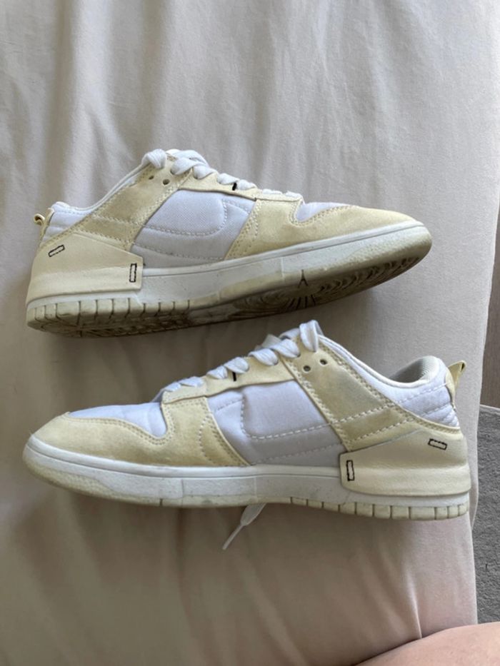 Baskets blanches et jaune pâle/crème - photo numéro 7