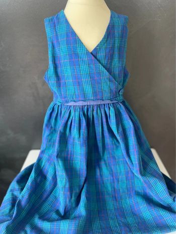 Robe bleu sans manche fille