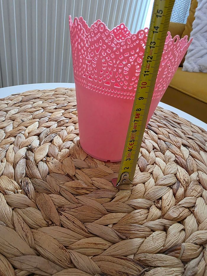 Pot décoratif en plastique rose - photo numéro 5