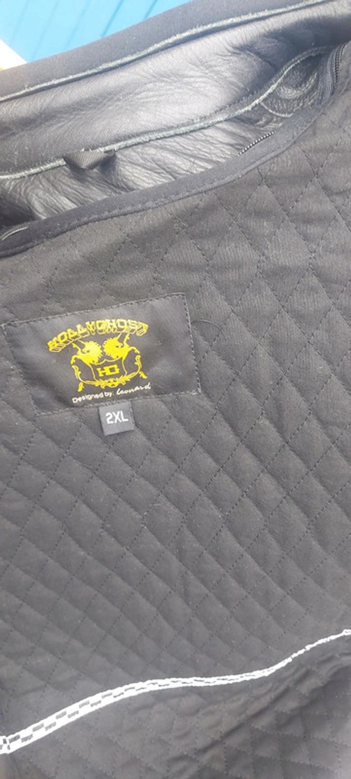 Blouson manteau moto cuir - photo numéro 8