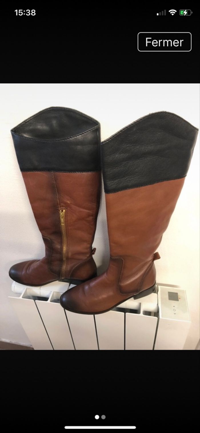 Bottes Zara taille 37 marrons et noir - photo numéro 2
