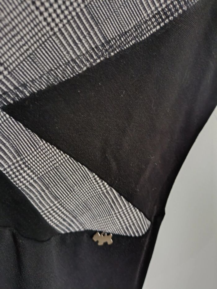 Haut noir patchwork effet mesh et brillant vintage rétro - photo numéro 3