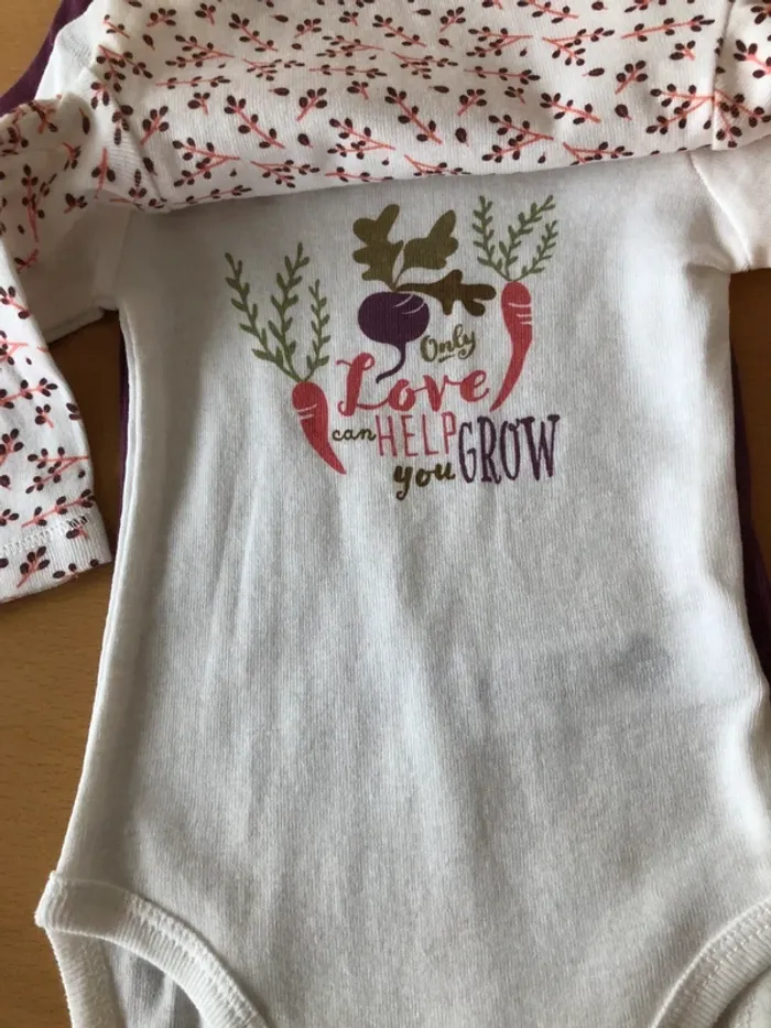 Lot de trois bodies manches longues fille 3 mois - photo numéro 2