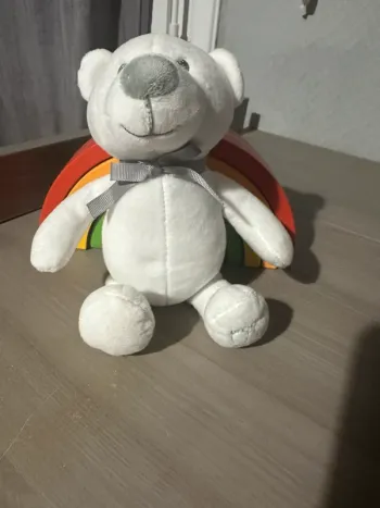 Doudou ours blanc gris OSITO