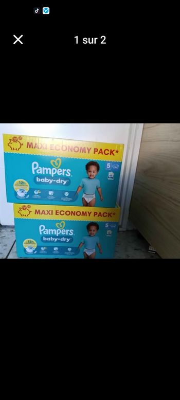 Pampers taille 5 lot de 188 couches de 11 a 16 kg