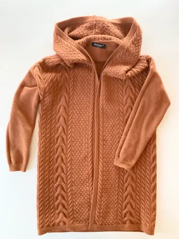 Gilet / Cardigan Long Tressé à capuche - Grosse Maille Tendance Boho