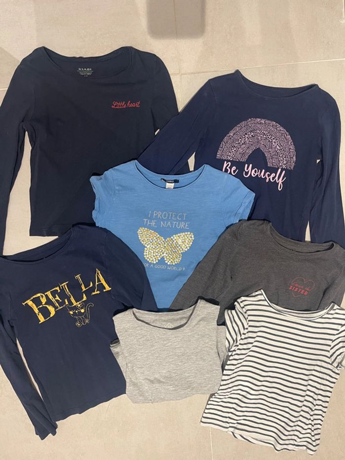 Lot de 7 tee shirts 5 ans et 6 ans en tbe