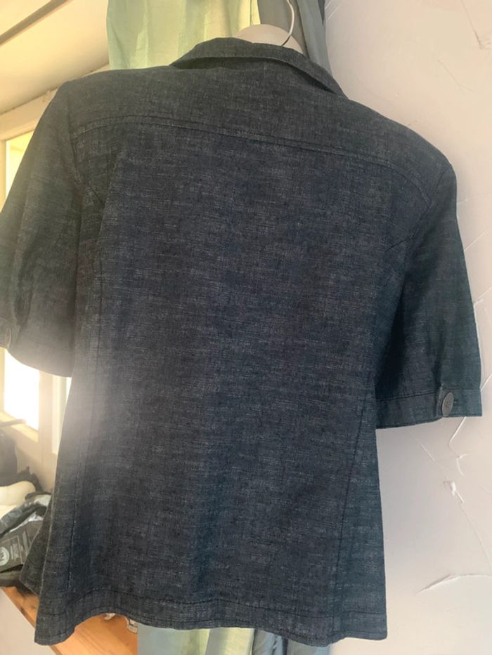 Veste Blanche porte en Jean manches courtes taille 44 - photo numéro 9