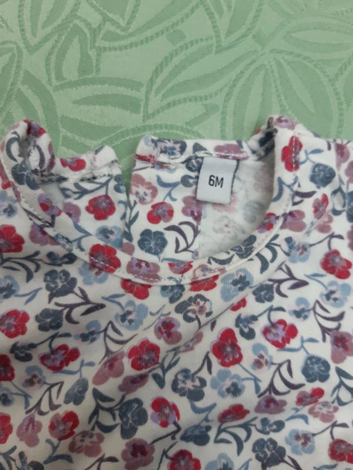 Lot robe et t-shirt manches longues fille taille 6 mois - photo numéro 2