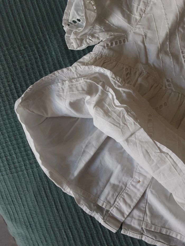 Chemise manches courtes brodé blanc coton été T. 2-3 ans (98cm) - photo numéro 3