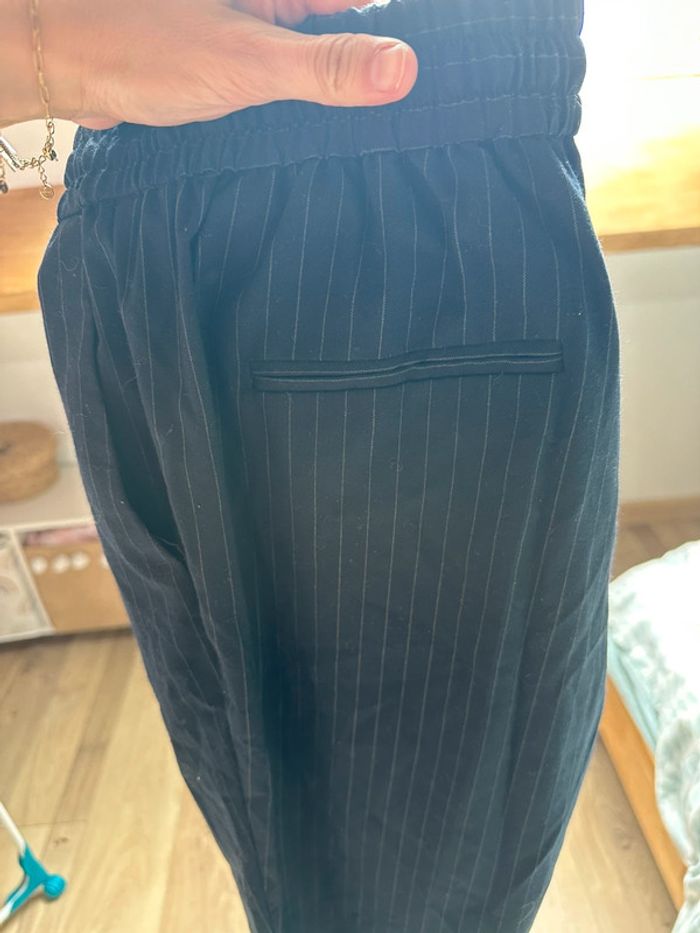 Pantalon marine rayé Promod taille 38 - photo numéro 3