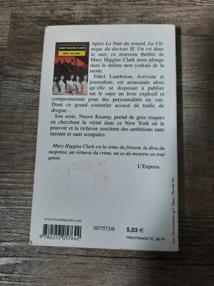 Livre: Dors ma jolie de Mary Higgins Clark. - photo numéro 2