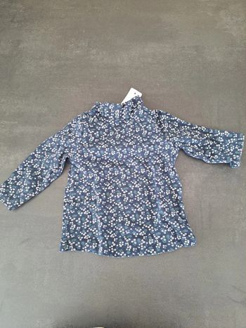 sous pull col roulé marine fleur 9m TAO