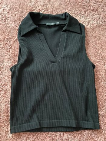 Top col v stradivarius noir