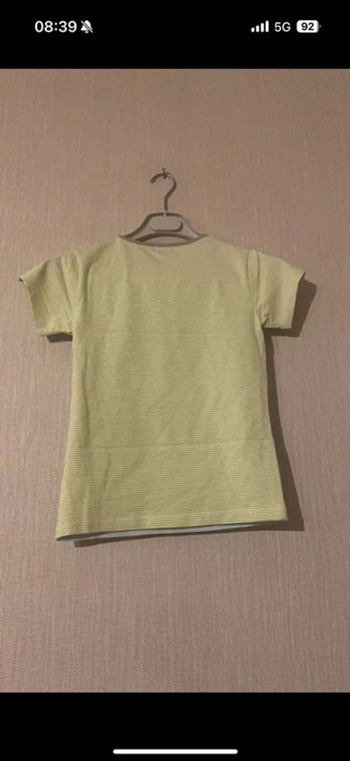 T-shirt Orchestra vert et bleu rayé 12 ans neuf - photo numéro 2