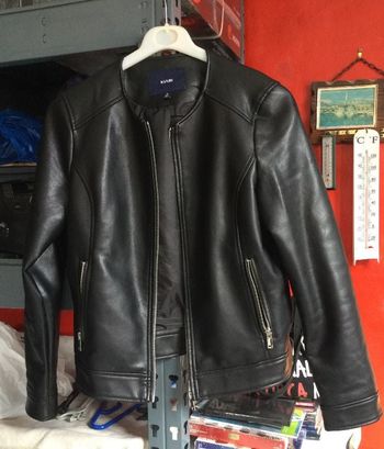 veste imitation cuir noir