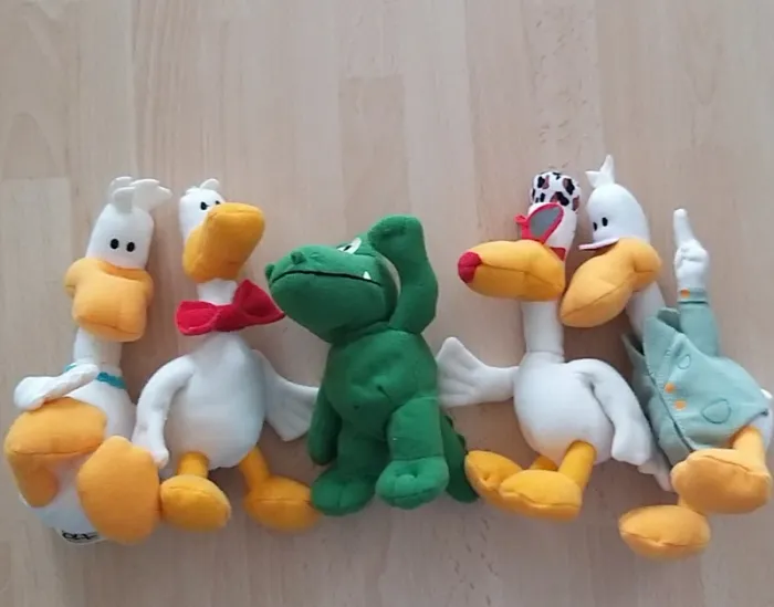 Collection 5 peluches Croque Canard