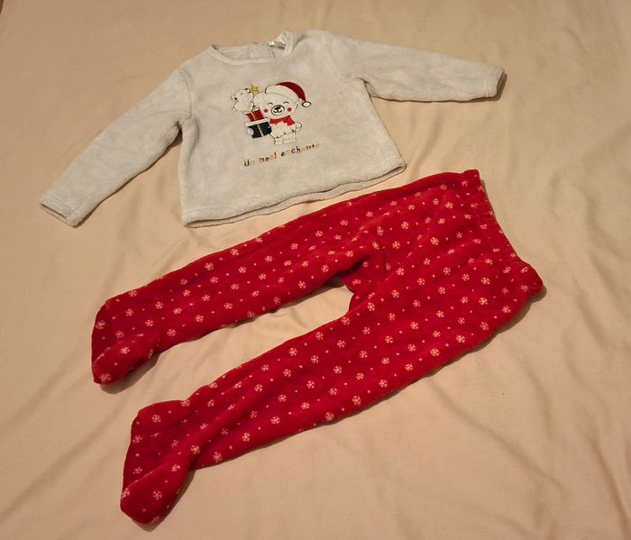 Pyjama polaire noel 36M Les petits cailloux - photo numéro 2