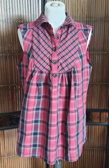 Tunique femme rouge à carreaux "CDC" taille L