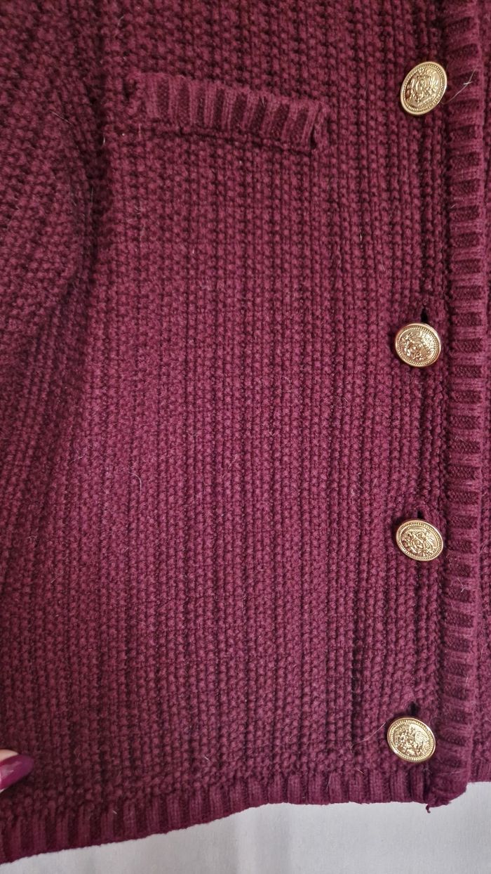 Veste cardigan bordeaux H&M - photo numéro 3