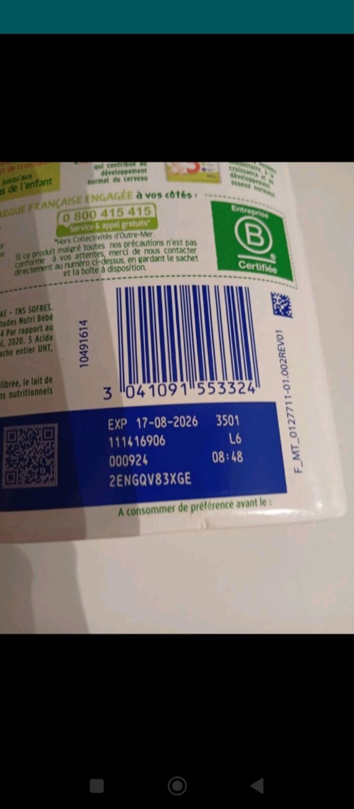 Lots 2 boîtes de lait de croissance 3eme age - photo numéro 2