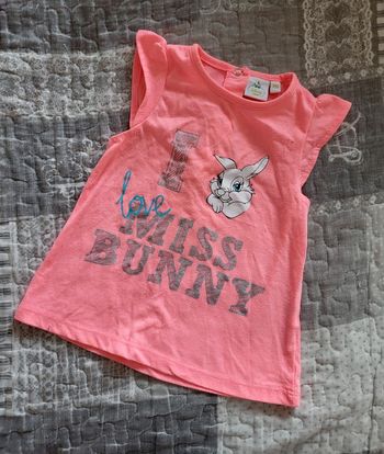 Tee shirt rose fluo disney 18 mois