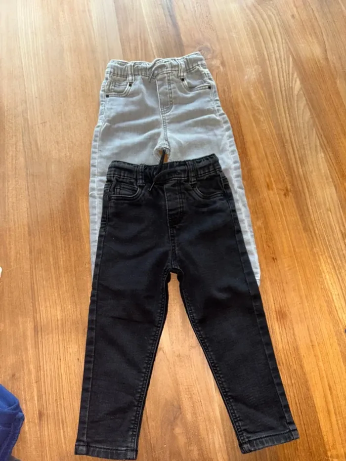 2 jeans taille élastique 18/24 mois mango