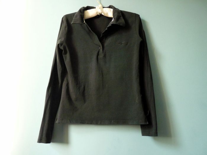 Pull col polo Femme Roadsign 38 M noir manches longues TBE