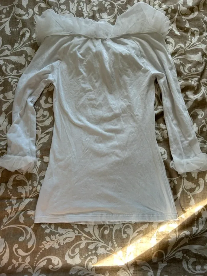 T-shirt manches longues tulle froufrou mais il est où le soleil taille s - photo numéro 2