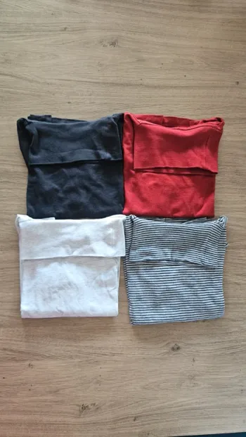 Lot de 4 tshirts manches longues col roulé, taille 4 ans, TAO