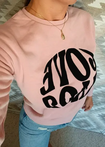 Sweat pull rose Maison 123 inscription Love S